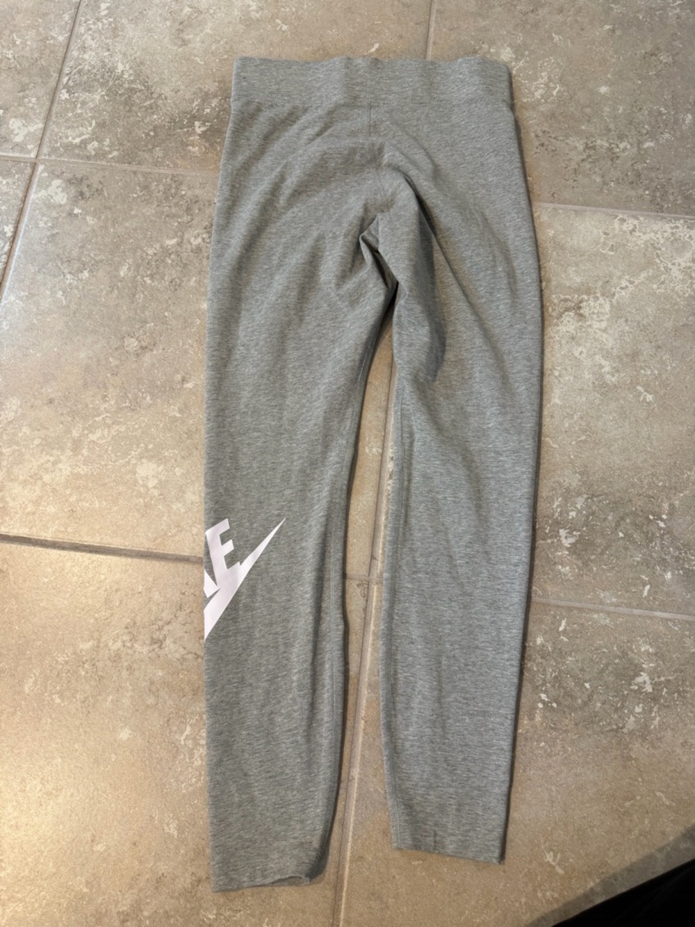 Nike Gray Leggings with White Swoosh Accent